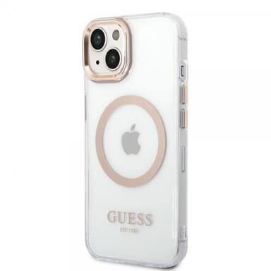 Guess iPhone 14 Skal Transparent MagSafe Guld Transparent