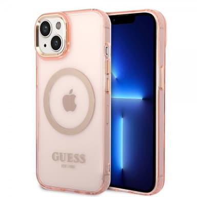 Guess iPhone 14 Plus Skal Translucent MagSafe Rosa
