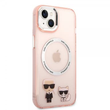 Karl Lagerfeld iPhone 14 Plus Skal Karl & Choupette MagSafe Rosa