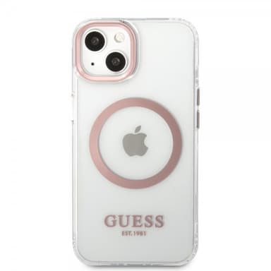 Guess iPhone 13 Skal Transparent MagSafe Rosa Transparent
