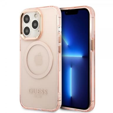 Guess iPhone 13 Pro Skal Translucent MagSafe Rosa