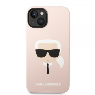 Karl Lagerfeld iPhone 14 Skal Liquid Silicone Karl MagSafe Rosa