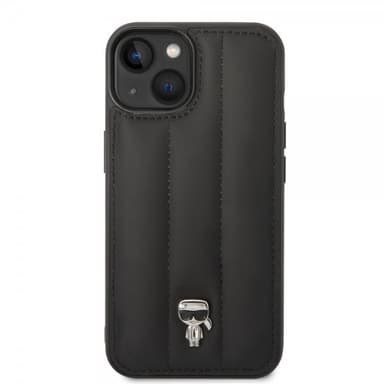 Karl Lagerfeld iPhone 14 Skal Quilted Nylon Puffy Case Ikonik Pin Svart
