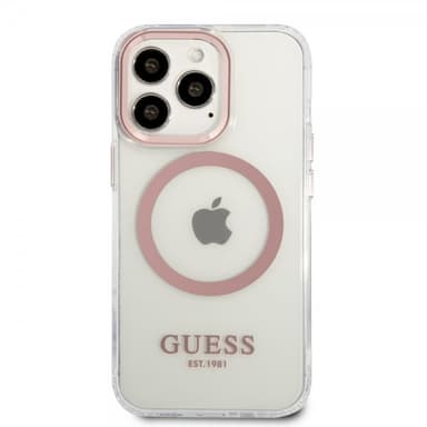 Guess iPhone 13 Pro Skal Transparent MagSafe Rosa Transparent