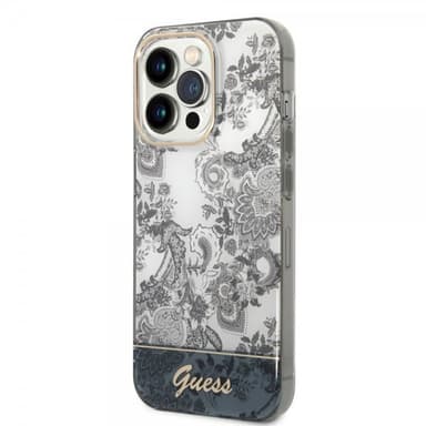 Guess iPhone 14 Pro Skal Toile de Jouy Grå