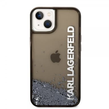 Karl Lagerfeld iPhone 14 Skal Liquid Glitter Translucent Svart