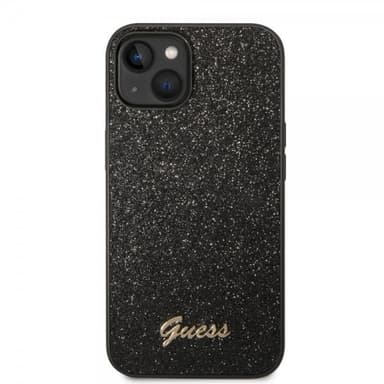 Guess iPhone 14 Plus Skal Glitter Flakes Metal Logo Svart