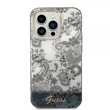 Guess iPhone 14 Pro Skal Toile de Jouy Grå