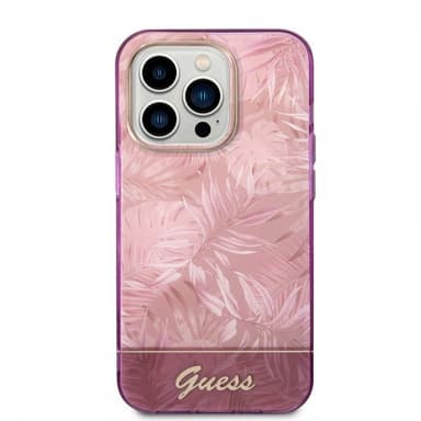 Guess iPhone 14 Pro Skal Jungle Rosa