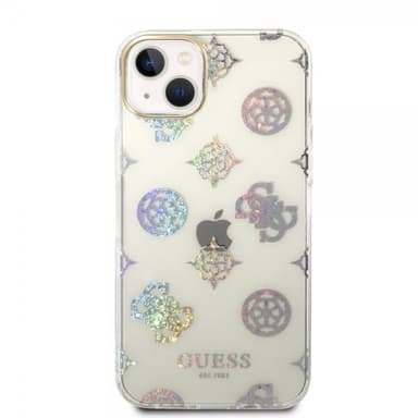 Guess iPhone 14 Plus Skal Peony Glitter Vit