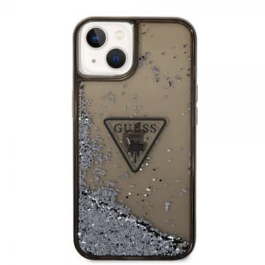 Guess iPhone 14 Skal Liquid Glitter Translucent Svart