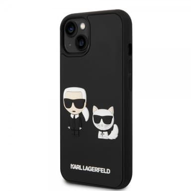Karl Lagerfeld iPhone 14 Plus Skal 3D Rubber Karl & Choupette Svart