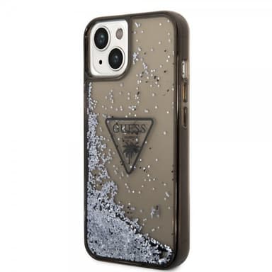Guess iPhone 14 Skal Liquid Glitter Translucent Svart