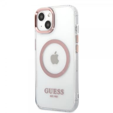 Guess iPhone 13 Skal Transparent MagSafe Rosa Transparent