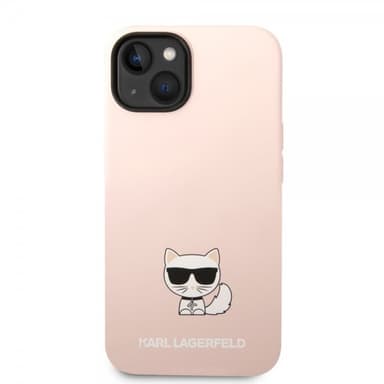 Karl Lagerfeld iPhone 14 Plus Skal Liquid Silicone Choupette Rosa