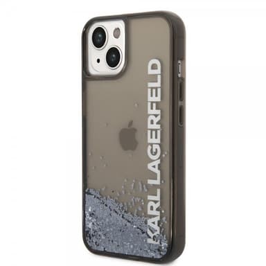 Karl Lagerfeld iPhone 14 Skal Liquid Glitter Translucent Svart