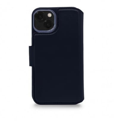 Decoded iPhone 14 Fodral Leather Detachable Wallet Navy