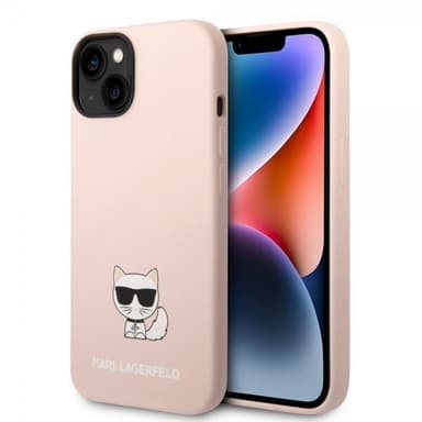 Karl Lagerfeld iPhone 14 Plus Skal Liquid Silicone Choupette Rosa