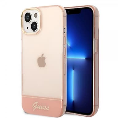 Guess iPhone 14 Plus Skal Translucent Rosa