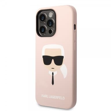 Karl Lagerfeld iPhone 14 Pro Skal Liquid Silicone Karl MagSafe Rosa