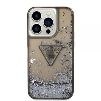 Guess iPhone 14 Pro Skal Liquid Glitter Translucent Svart
