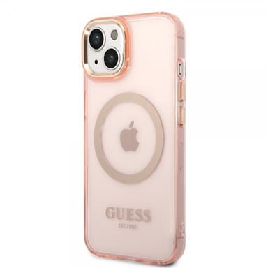 Guess iPhone 14 Plus Skal Translucent MagSafe Rosa