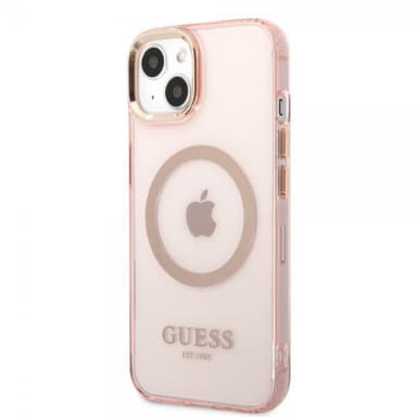 Guess iPhone 13 Skal Translucent MagSafe Rosa