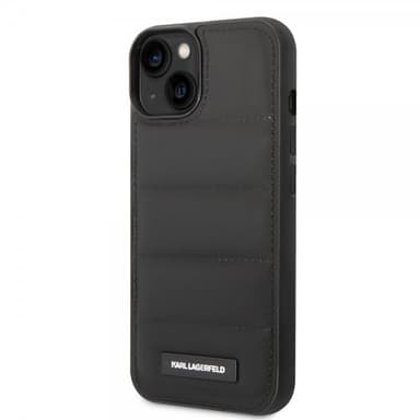 Karl Lagerfeld iPhone 14 Plus Skal Quilted Nylon Puffy Case Logo Plate Svart