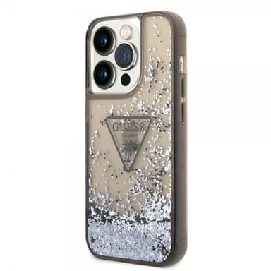 Guess iPhone 14 Pro Skal Liquid Glitter Translucent Svart