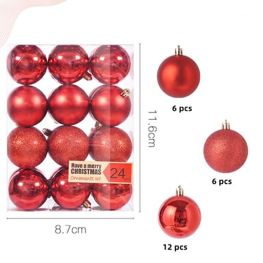 Julkulor 24-pack Röd - Elgiganten