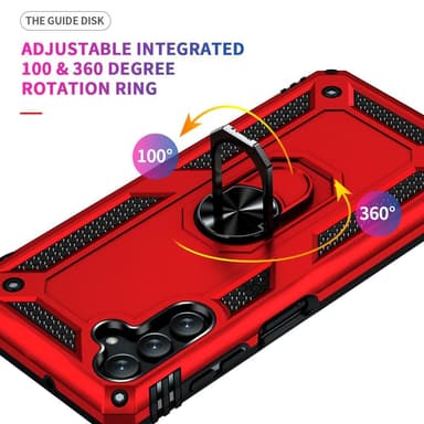 SKALO Samsung A04s 4G Armor Hybrid Metallring skal - Röd