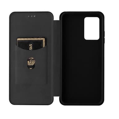 SKALO Xiaomi Redmi 10 5G Carbon Fiber Plånboksfodral - Svart