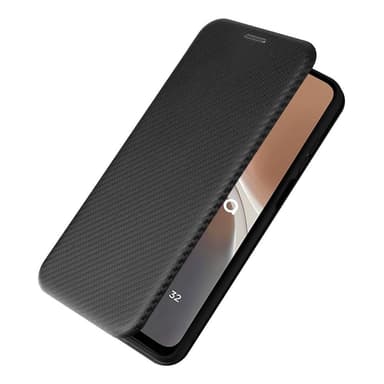 SKALO Motorola Moto G32 4G Carbon Fiber Plånboksfodral - Svart