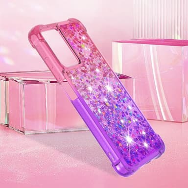 SKALO Xiaomi Redmi 10 5G Kvicksand Glitter Hjärtan TPU-skal - Rosa-Lila