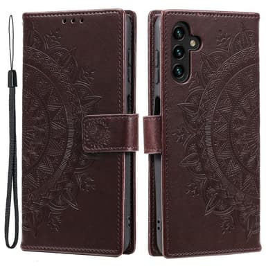SKALO Samsung A13 5G Mandala Plånboksfodral - Brun