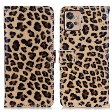 SKALO Motorola Moto G32 4G Leopard mönstrad Plånboksfodral i PU Läder