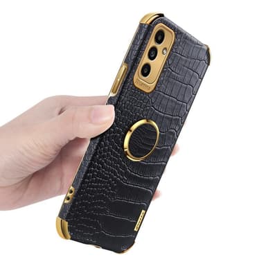 SKALO Samsung A13 5G Krokodil Guldkant Skal - Vit