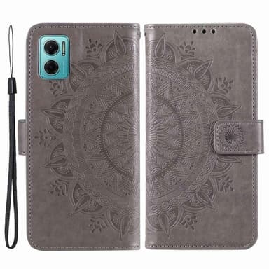 SKALO Xiaomi Redmi 10 5G Mandala Plånboksfodral - Grå