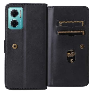SKALO Xiaomi Redmi 10 5G 10-FACK Plånboksfodral - Svart