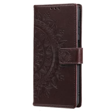SKALO Samsung A13 5G Mandala Plånboksfodral - Brun
