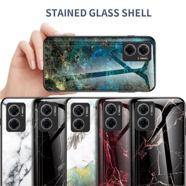 SKALO Xiaomi Redmi 10 5G Marmor Härdat Glas TPU-skal - Motiv 2