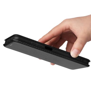 SKALO Xiaomi Redmi 10 5G Carbon Fiber Plånboksfodral - Svart