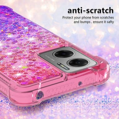 SKALO Xiaomi Redmi 10 5G Kvicksand Glitter Hjärtan TPU-skal - Rosa-Lila