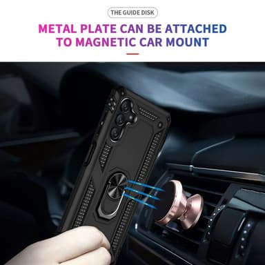 SKALO Samsung A13 5G Armor Hybrid Metallring skal - Svart