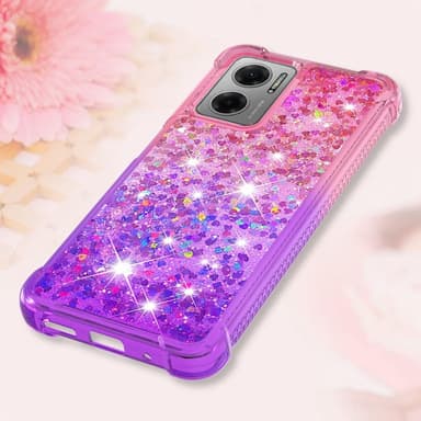 SKALO Xiaomi Redmi 10 5G Kvicksand Glitter Hjärtan TPU-skal - Rosa-Lila