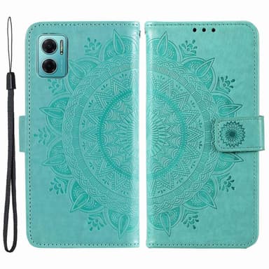 SKALO Xiaomi Redmi 10 5G Mandala Plånboksfodral - Turkos