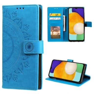 SKALO Samsung A13 5G Mandala Plånboksfodral - Blå