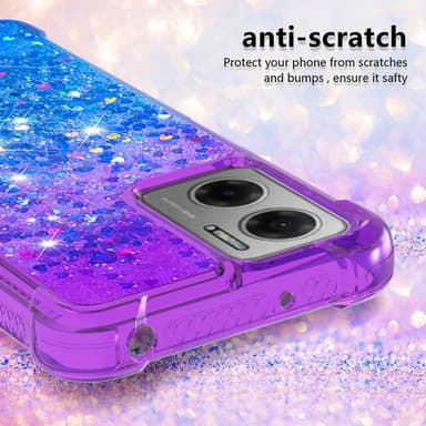SKALO Xiaomi Redmi 10 5G Kvicksand Glitter Hjärtan TPU-skal - Lila-Blå
