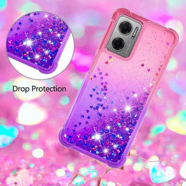 SKALO Xiaomi Redmi 10 5G Kvicksand Glitter Hjärtan TPU-skal - Rosa-Lila