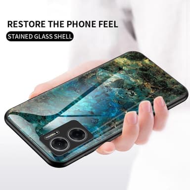 SKALO Xiaomi Redmi 10 5G Marmor Härdat Glas TPU-skal - Motiv 3